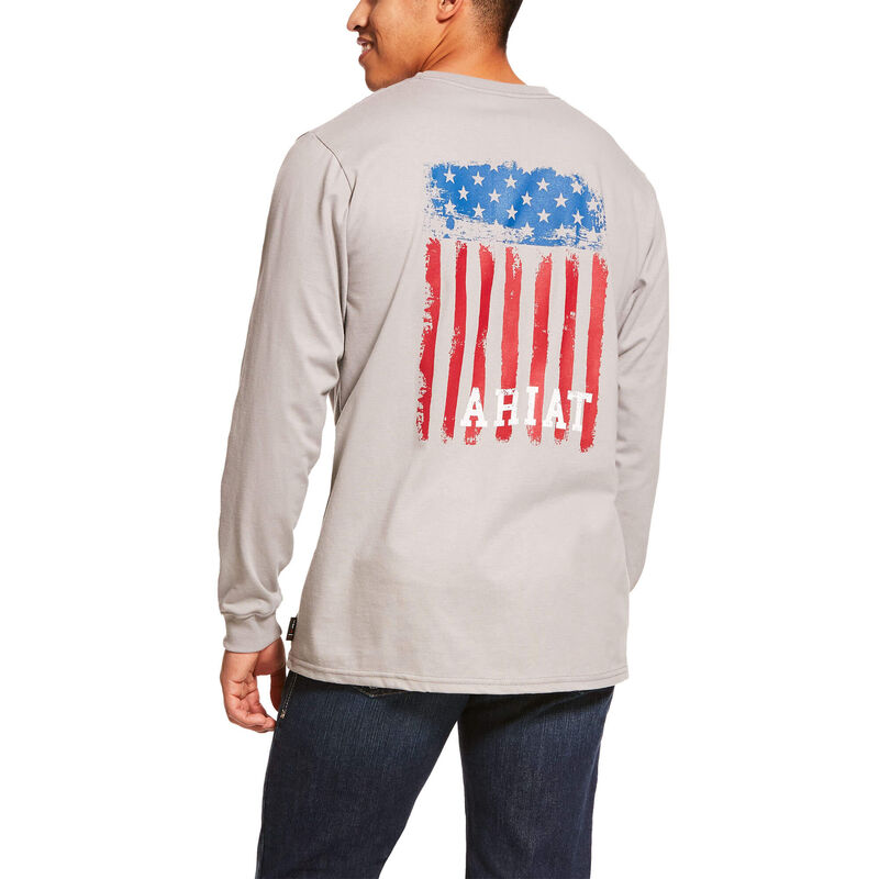 Ariat T-Shirts Herren - Fr Americana Graphic Grau ( NHCMZ-5370 )